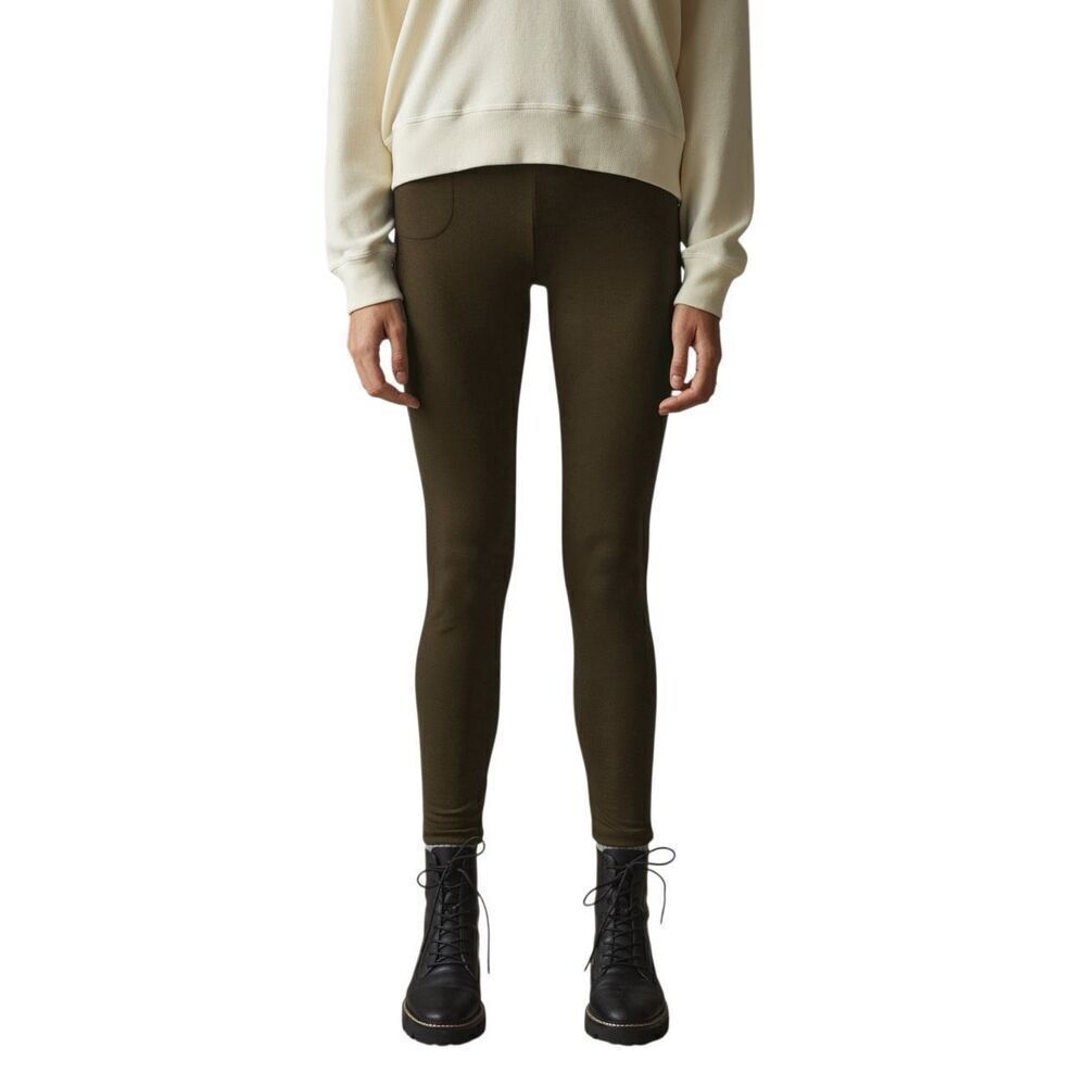 American Giant 14 Beech Brown Women's Ponte Slim Pant Mid Rise Pocket